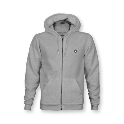 FELPA DA UOMO CON ZIP - Grigio Heather