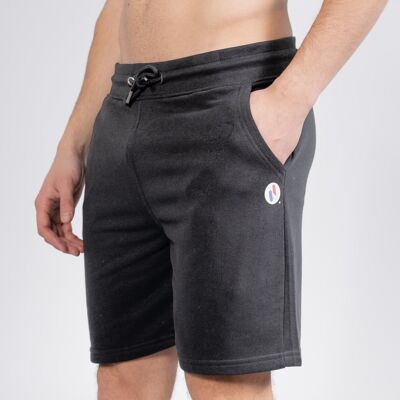 SHORT HOMME COTON BIO - LOGO - Noir