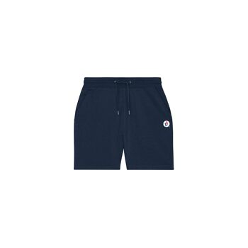 SHORT HOMME COTON BIO - LOGO - Navy