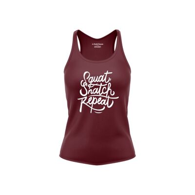 WOMEN'S TANK TOP - SQUAT SNATCH REPEAT - Burgundy