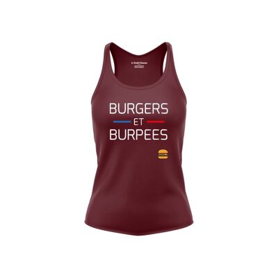 DAMEN-TANKTOP - BURGER UND BURPEES - Bordeaux