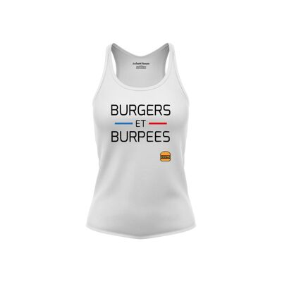 WOMEN'S TANK TOP - BURGERS AND BURPEES - White