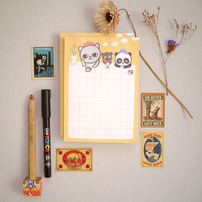 Afternoon day dreaming cute animal Notepad - A6 List pad