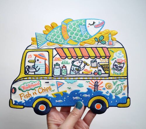 Fish and Chips truck XXL Back Patch