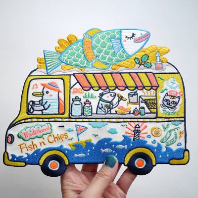 Fish and Chips truck XXL Back Patch