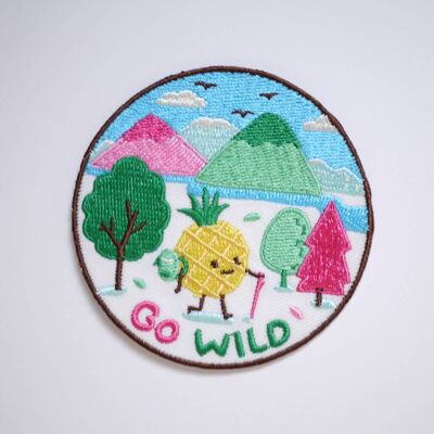 Go Wild Pineapple Iron On Patch