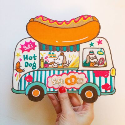 Hot Dog Truck Truck XXL Rückenaufnäher