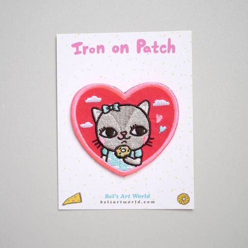 Kitty donuts Iron On Patch