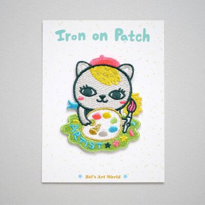 Kitty the Artist Iron On Patch