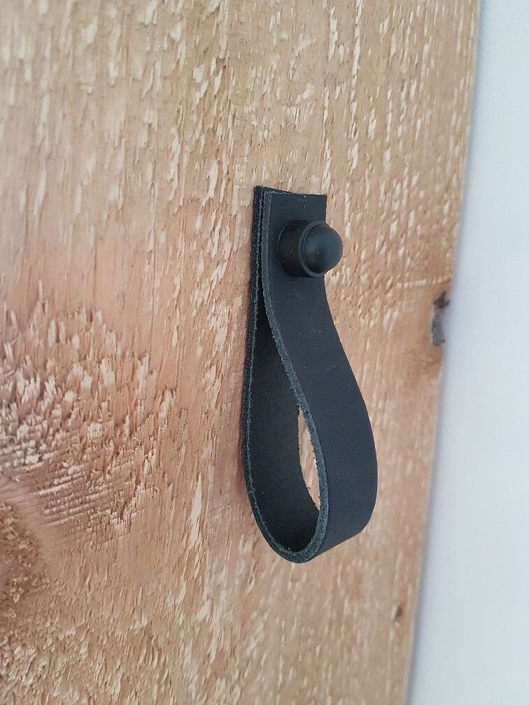 Leren lussen 2 cm 25cm lang Crema