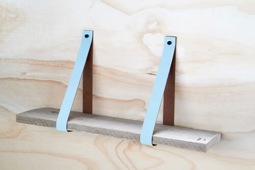 Leren plankdragers  Mint (excl. plank) set van 2 stuks, 4 cm, incl bev.materiaal