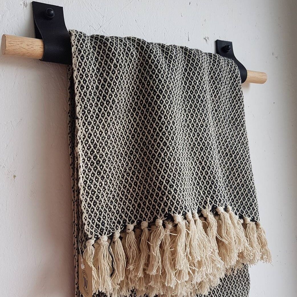 Leren Handdoekdrager - Creme