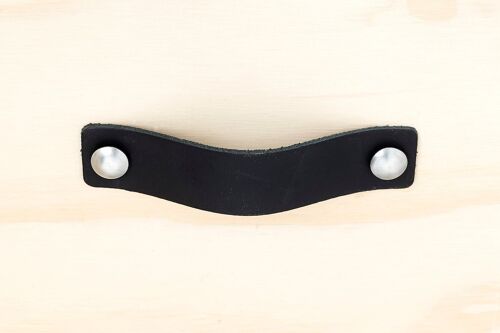 Leren handgreep Zwart    - XL
