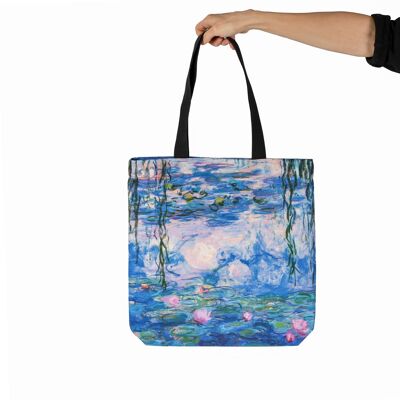 BORSA TOTE CLAUDE MONET "Ninfee"
40x40 cm (più 10 cm di fondo)