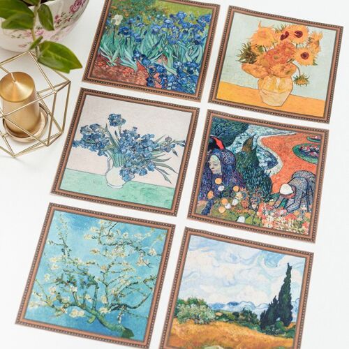 TABLE PLACEMAT SET OF 6 DIFFERENT ARTWORKS "VINCENT VAN GOGH NR.1"