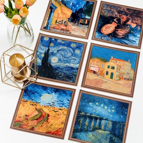 TABLE PLACEMAT SET OF 6 DIFFERENT ARTWORKS "VINCENT VAN GOGH NR.2"