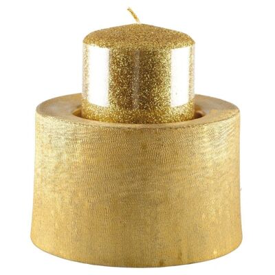 GOLDEN METAL CANDLE HOLDER D. 12.5 CM H. 8.5 CM (MIN 4 PCS)