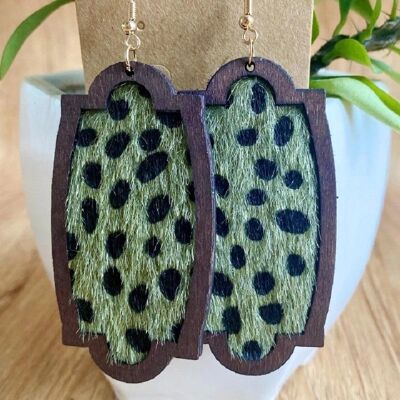 Fashion Leopard Print Wooden Women's Earrings Accessories