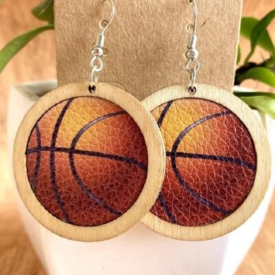 Fashion Personality Ball Leather Wooden Women Earrings