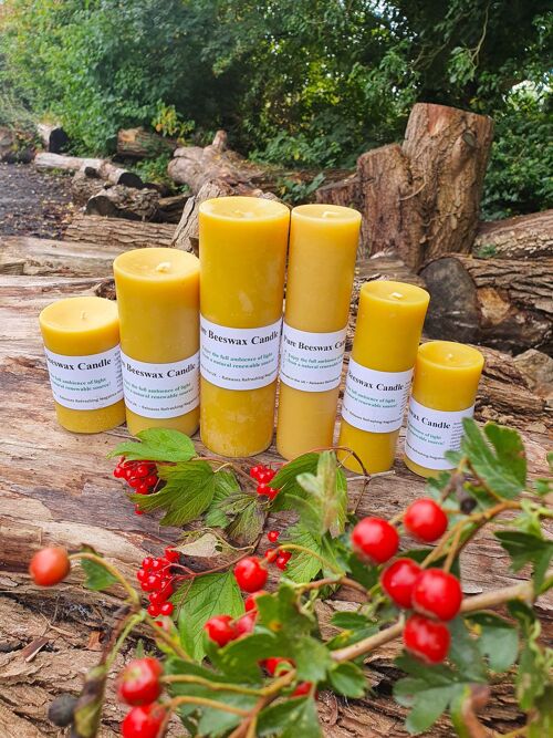 Pure Beeswax - Pillar candles Full set of 6