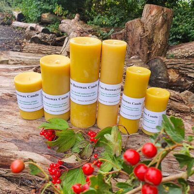 Pure Beeswax - Pillar candles Full set of 6