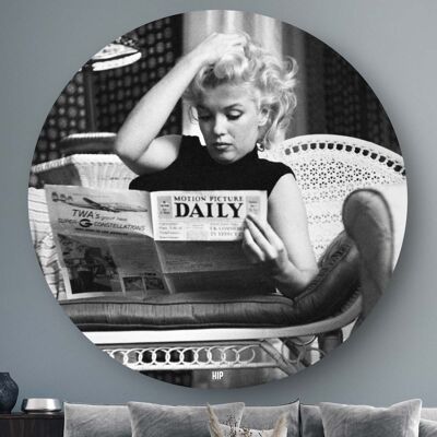 HIP ORGNL® Portrait Marilyn Monroe lisant un journal Rond - Ø 140 cm