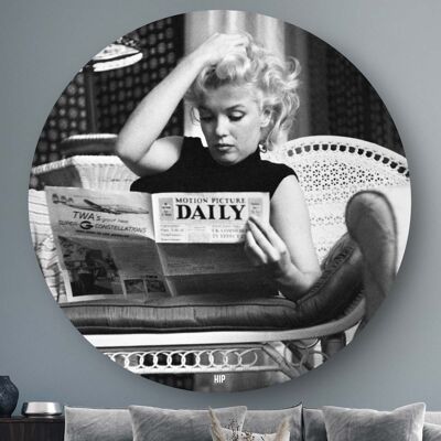 HIP ORGNL® Ritratto Marilyn Monroe che legge un giornale Rotondo - Ø 80 cm