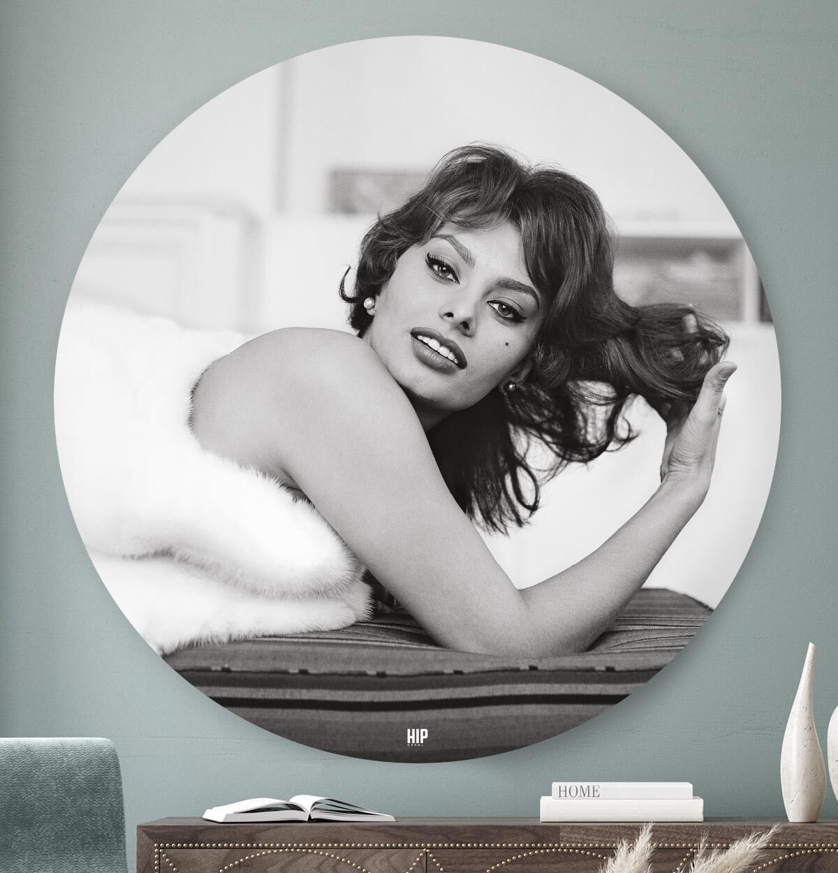 HIP ORGNL® Ritratto Sophia Loren gioca con i capelli Rotonda - Ø 40 cm