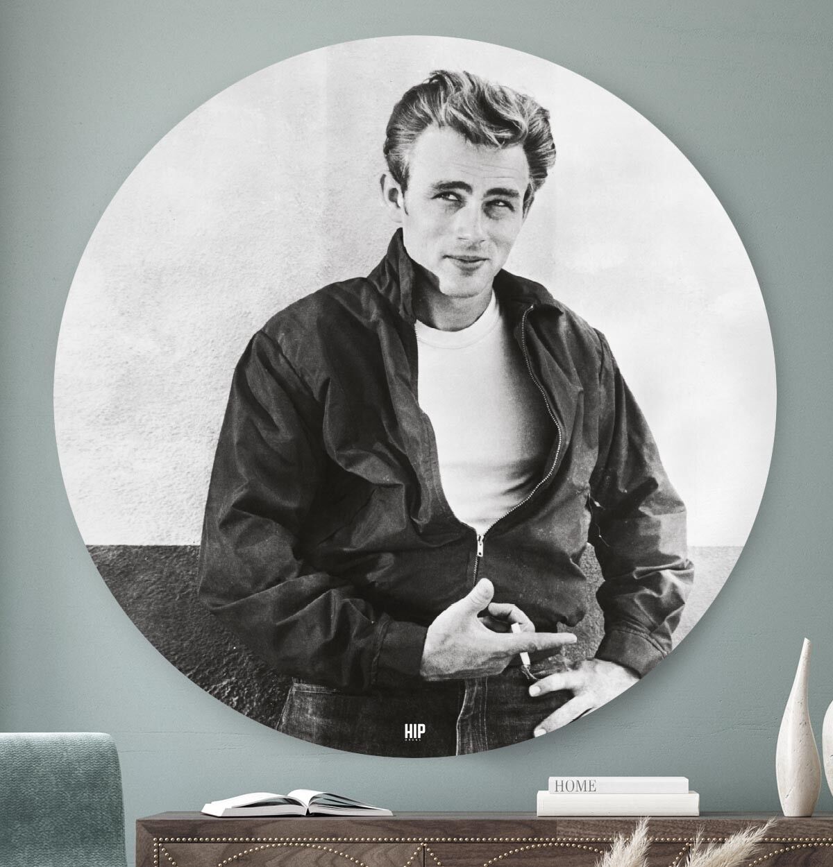 HIP ORGNL® Retrato James Dean en Rebelde sin Causa Redondo - Ø 120 cm
