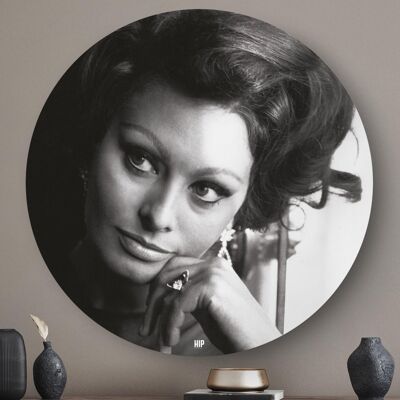 HIP ORGNL® Retrato icónico actriz italiana Sophia Loren Redondo - Ø 140 cm