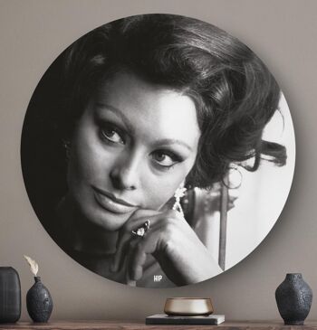 HIP ORGNL® Portrait emblématique de l'actrice italienne Sophia Loren Rond - Ø 120 cm 1