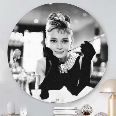 HIP ORGNL® Portrait Audrey Hepburn in Frühstück bei Tiffany's Round - Ø 60 cm