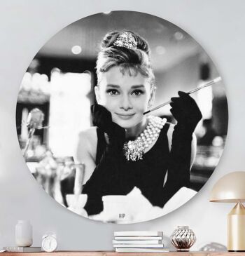 HIP ORGNL® Portrait Audrey Hepburn dans Breakfast at Tiffany's Round - Ø 60 cm 1
