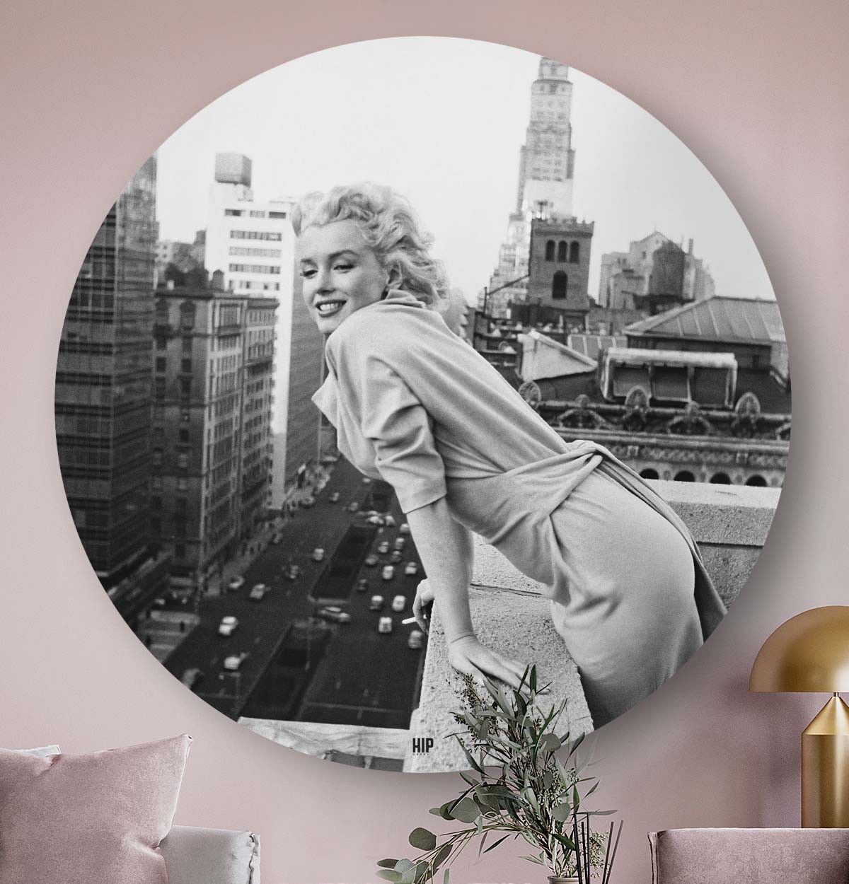 HIP ORGNL® Ritratto Marilyn Monroe a New York City Rotondo - Ø 80 cm
