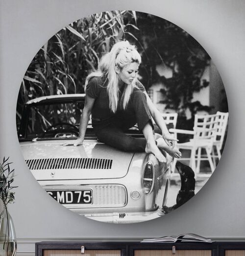 HIP ORGNL® Iconic portrait Brigitte Bardot in St. Tropez Round - Ø 140 cm