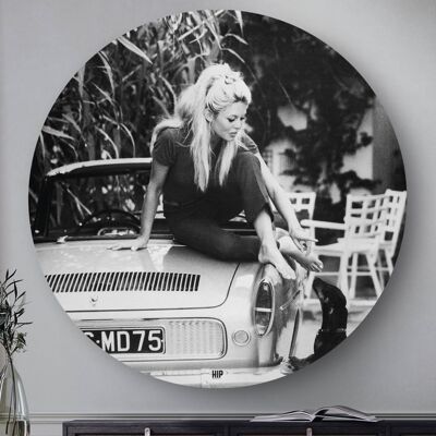 HIP ORGNL® Ikonisches Porträt Brigitte Bardot in St. Tropez Rund - Ø 140 cm