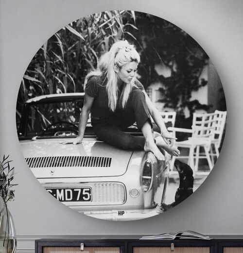 HIP ORGNL® Iconic portrait Brigitte Bardot in St. Tropez Round - Ø 120 cm