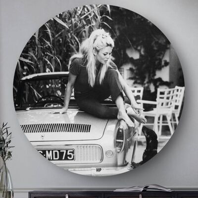 HIP ORGNL® Iconic portrait Brigitte Bardot in St. Tropez Round - Ø 120 cm