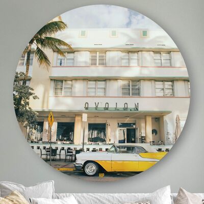 HIP ORGNL® Miami-Streifen mit Art-Deco-Architektur Rund - Ø 140 cm