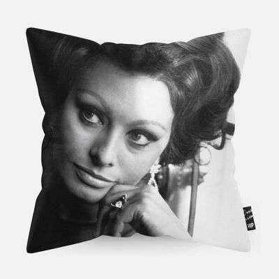 HIP ORGNL® Ikonisches Porträt der italienischen Schauspielerin Sophia Loren Kissen – 45 x 45 cm