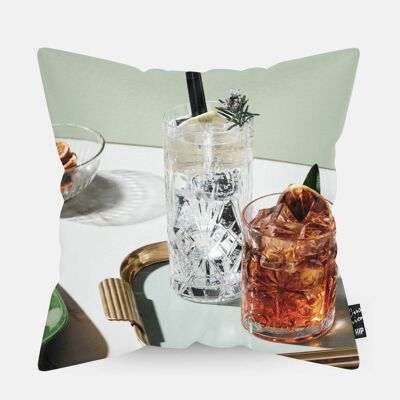 HIP ORGNL® Cocktails on a gold tray Cushion - 45 x 45 cm