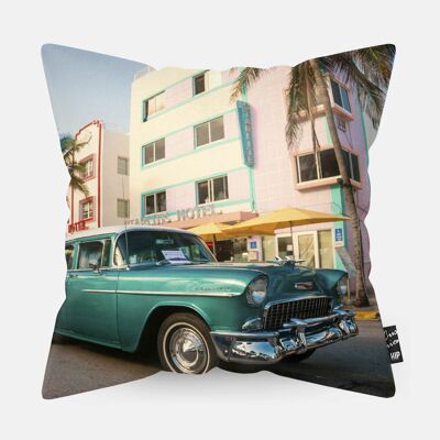 HIP ORGNL® Auto di lusso sull'Ocean Drive a Miami Cuscino - 45 x 45 cm