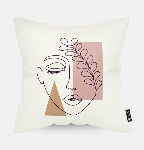 HIP ORGNL® Line Face Leaves Cushion - 45 x 45 cm