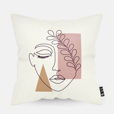 HIP ORGNL® Line Face Leaves Cushion - 45 x 45 cm
