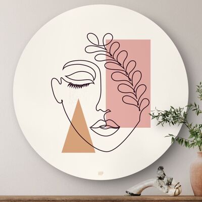 HIP ORGNL® Line Face Leaves Round - Ø 100 cm