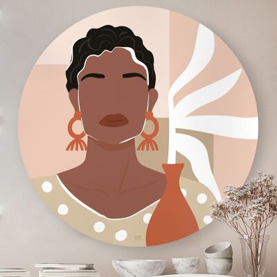 HIP ORGNL® Mujer Africana Abstracta Redonda - Ø 120 cm
