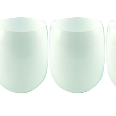 OPAQUE WHITE WATER GLASS 30CL-LOT OF 6