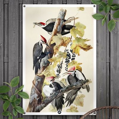HIP ORGNL® Pájaros carpinteros en el jardín de árboles - 100 x 150 cm