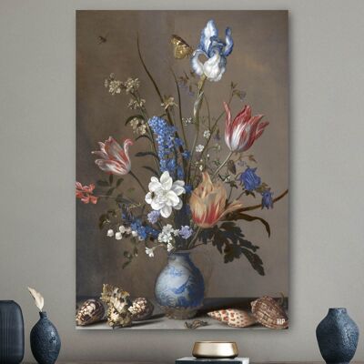 HIP ORGNL® Blumen in einer Wan-Li-Vase und Muscheln - 100 x 150 cm