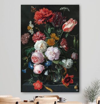 HIP ORGNL® Nature morte aux fleurs dans un vase en verre - 100 x 150 cm 1